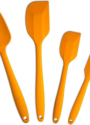4 Piece Silicone Spatula Set, Flexible Heat Resistant Non-scratch Baking Cooking Rubber Spatulas with Stainless Steel Core, Orange