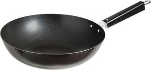 JOYCE CHEN Professional Series 12-Inch Carbon Steel Excalibur Nonstick Stir Fry Pan with Phenolic Handle