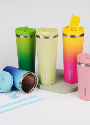 BJPKPK 34oz Insulated Tumbler With lid And Straw Stainless Steel Tumblers Travel Coffee Mug Reusable Thermal Cup,Black Leopard