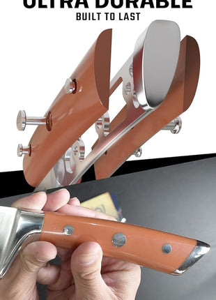 Dalstrong Chef Knife - 8 inch - Gladiator Series - Forged High Carbon German Steel - Orange ABS Handle - Full Tang Kitchen Knife - Cooking Knife - w/Sheath - Razor Sharp Chef's Knife - NSF Certified