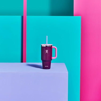 Hydro Flask 32 Oz Travel Tumbler with Handle, Lid and Straw - Insulated Stainless Steel in 32 Oz Sugarplum