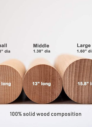 GOBAM Wood Rolling Pin, Extra Large - Dough Roller for Pasta, Cookies, Pie, Pizza, Chapati, Fondant, Rolling Pins for Baking, Bread Making Tools and Supplies - 15.8 x 1.6 Inches