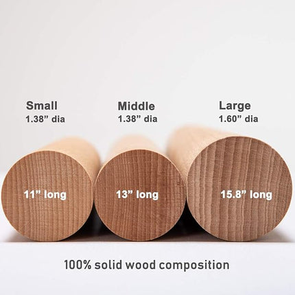 GOBAM Wood Rolling Pin, Extra Large - Dough Roller for Pasta, Cookies, Pie, Pizza, Chapati, Fondant, Rolling Pins for Baking, Bread Making Tools and Supplies - 15.8 x 1.6 Inches