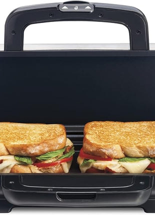 Proctor Silex Deluxe Hot Sandwich Maker, Nonstick Plates, Stainless Steel & 4 Slice Toaster, Cool-Touch Walls, Shade Selector, Toast Boost, Auto Shut-off and Cancel Button, Black