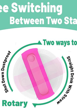40 OZ Tumbler Lid Replacement Fit for Stanley Cup, 2 Pack Replacement Lids Fit for Stanley Travel Tumbler, Spill Proof Tumbler Covers for Stanley Cup Accessories (Opaqu - Hot Pink)