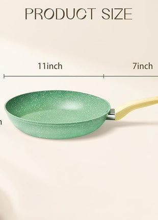 Innerwell Nonstick 11 Inch Skillet, Aluminum, Ergonomic Handle, Non-Toxic, Safe, Healthy, Easy Clean, Suitable for All Stovetops