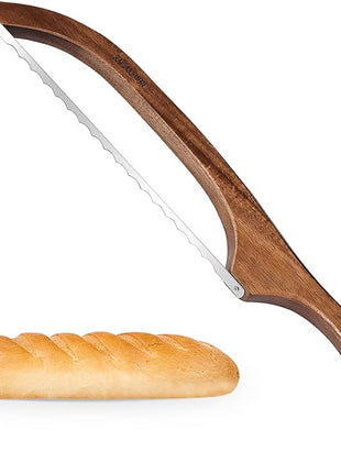 Bread Knife for Homemade Bread,Sourdough bread knife,15.7" Bread slicer for Homemade Bread, Baguettes and More Cuts Thin,Bow Design Easy to Cutting Even Slices