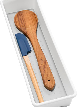 madesmart Classic 12 x 3 Bin, Drawer Organizer, Multi-Purpose Home Organization, BPA Free, White (Pack of 6)