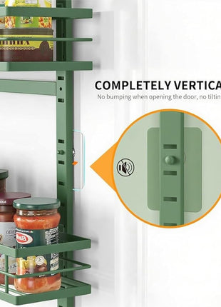 Moforoco Sage Green 9-Tier Over The Door Pantry Organizer, Pantry Organization and Storage, Black Hanging Basket Wall Spice Rack Seasoning Shelves