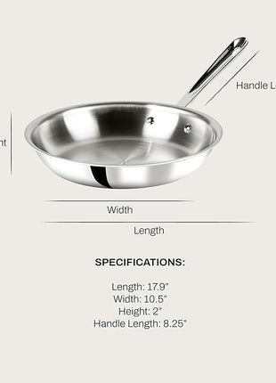 All-Clad D3 10 Inch Stainless Steel Frying pan, 3-Ply Stainless Steel Pan, Induction, Oven Broiler Safe 600F Skillet, Professional Cookware, Silver