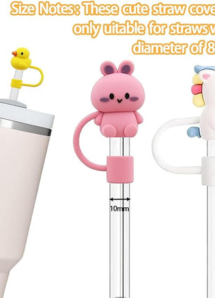 8S Straw Cover for Stanley Cup, Silicone Straw Topper for Stanley Cup 30&40oz with Tumblers, 10mm 0.4in Lid Accessories (Reusable)