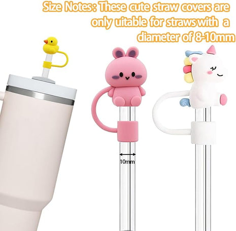 8S Straw Cover for Stanley Cup, Silicone Straw Topper for Stanley Cup 30&40oz with Tumblers, 10mm 0.4in Lid Accessories (Reusable)