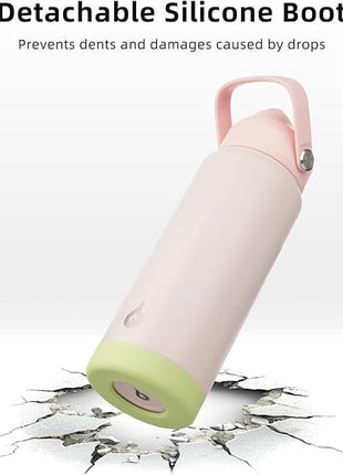 BJPKPK Water Bottle with Straw Lid, 24oz Vacuum Insulated Water Bottles, Metal Stainless Steel Thermo for Sports, Travel, BPA Free Leak Proof Thermo, Cups, Flasks, Tumblers,Pearl Pink