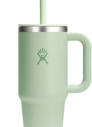 Hydro Flask Travel Tumbler with Handle, Lid and Straw - Insulated Stainless Steel in 24 Oz Aloe