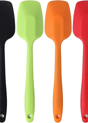 Silicone Spatulas, 8.2 inch Small Rubber Spoon Spatula Heat Resistant Seamless One Piece Design Non-Stick Spoonula Flexible Scrapers Baking Mixing Tool (6 Pcs)