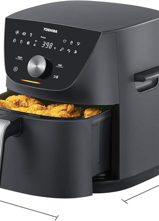 Toshiba 7.7QT Air Fryer, Family-Size for Quick and Easy Meals, 12 Preset Menus and Menu-IQ Function, 1°F Precision, 90% less fat, Double-sided Handles Easy Carrying