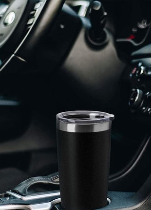 HASLE OUTFITTERS 20oz Tumblers Stainless Steel Mugs with Lid Double Wall Vacuum Insulated Coffee Cups for Cold & Hot Drinks (20oz-Black, 12 Pack)