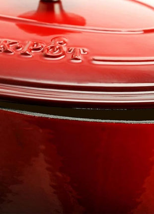 Crock-Pot Artisan Oval Enameled Cast Iron Dutch Oven, 7-Quart, Scarlet Red
