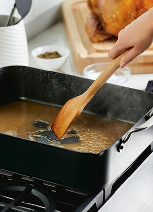 KitchenAid Hard Anodized Roasting Pan/Roaster with Removable Rack, 13 Inch x 15.75 Inch - Matte Black