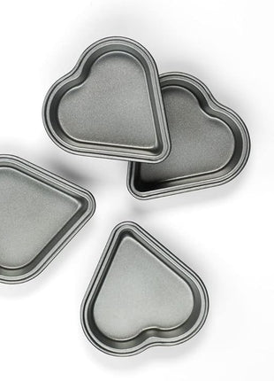 Cuisinart 4-Pc Mini Heart Pan Set, Small, Black