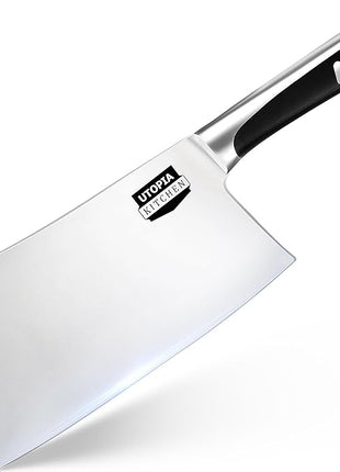 Utopia Kitchen 7 inch Cleaver Knife Stainless Steel Chef Butcher Knives for Meat, Vegetable Multipurpose Kitchen Chef Knife Chopping Bone