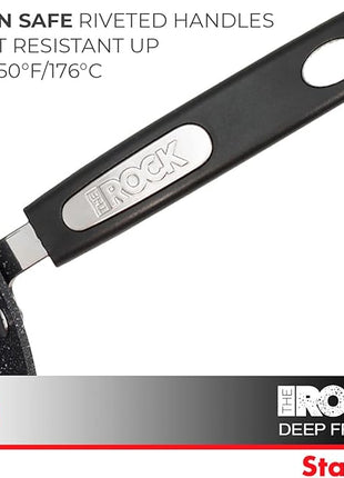 Starfrit The Rock Classic 11" (28cm) Non-Stick Deep Fry Pan with Helper Handle - Durable Forged Aluminum - Oven Safe - PFOA Free - Easy to Clean