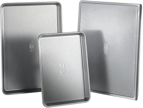 USA Pan 3-Piece Warp Resistant Non-Stick Aluminized Steel Bakeware Set