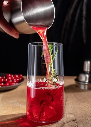 Krosno Tall Water Glasses, Set of 6, 18.3 oz, Avant-Garde Collection, Lightweight Crystal Glass, Perfect for Everyday, Dishwasher Safe, Made in Europe