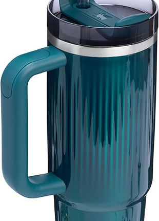STANLEY Quencher H2.0 Tumbler with Handle and Straw 30 oz | Flowstate 3-Position Lid | Cup Holder Compatible for Travel | Insulated Stainless Steel Cup | BPA-Free | Fluted Marina Shine