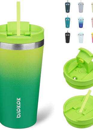 BJPKPK 18oz Tumbler With lid And Straw Stainless Steel Travel Coffee Mug Insulated Tumblers Cups,Bamboo Grove