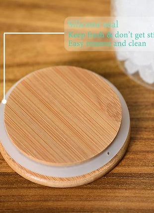 Spice Jars, Overnight Oats Containers with Airtight Lid and Spoon, Decorative Kitchen Canisters Set, Glass Storage Containers for Coffee, Tea, Sugar, Spice, Bath Salt, 18Oz/530ML (3PCS)