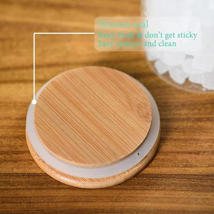 Spice Jars, Overnight Oats Containers with Airtight Lid and Spoon, Decorative Kitchen Canisters Set, Glass Storage Containers for Coffee, Tea, Sugar, Spice, Bath Salt, 18Oz/530ML (3PCS)