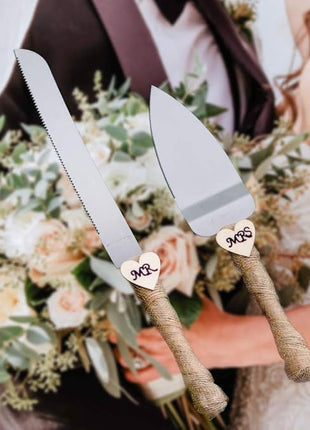 MR MRS Wedding Cake Knife and Server Set Pizza Pie Cake Knife Cutter Serveing