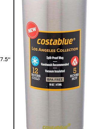 Travel Coffee Mug - 16 Oz. Stainless Steel Insulated Coffee Mug, Leak Proof Tumbler w/Dishwasher Safe Lid, Double Wall Travel Coffee Cup, Reusable Insulated Tumbler for Hot & Cold Beverages…