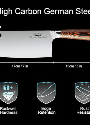 Cleaver Knife Ultra Sharp Meat Cleaver 7 inch Butcher Knife. High Carbon German Stainless Steel Chef Knives for Kitchen and Restaurant