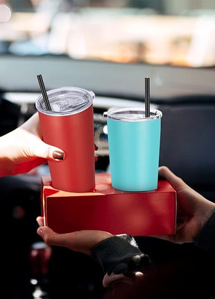 VEGOND 20oz Tumbler Bulk with Lid and Straw 1 Pack, Stainless Steel Vacuum Insulated Tumbler, Double Wall Coffee Cup Travel Mug, Red