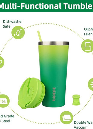 BJPKPK 22oz Tumbler With lid And Straw Stainless Steel Travel Coffee Mug Insulated Tumblers Cups,Bamboo Grove