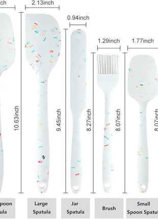 Silicone Spatula Set 6 Piece Heat Resistant Rubber Spatulas Set for Baking Cooking and Mixing Kitchen Utensils Seamless One Piece Spatula with Stainless Steel Core Nonstick Dishwasher Safe