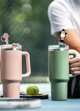 14Pc Straw Cover for Stanley Cup, Silicone Straw Topper for Stanley Cup 30&40oz with Tumblers, 10mm 0.4in Lid Accessories (Reusable)