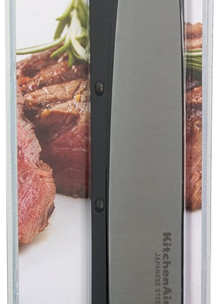 KitchenAid Classic Slicing Knife with Custom Fit Blade Cover, 8 inch, Sharp Kitchen Knife, High Carbon Japanese Stainless Steel Blade, Black