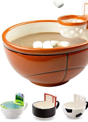 MAX'IS Creations The Mug with a Hoop Basketball Mugs Novelty Coffee Mugs Hot Chocolate Mug Coach Sports Basketball Gifts for Boys 8-12 Accessories Stuff, Funny Christmas Gifts for Kids Family, 16oz
