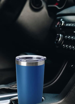 HASLE OUTFITTERS 20oz Tumblers Stainless Steel Mugs with Lid Double Wall Vacuum Insulated Coffee Cups for Cold & Hot Drinks (20oz-Dark Blue, 12 Pack)
