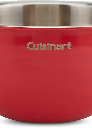 Cuisinart CTG-00-SMB Stainless Steel Mixing Bowls with Lids, Set of 3, Red