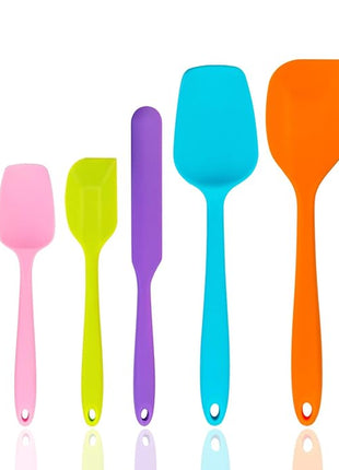 Silicone Spatula Set of 7, P&P CHEF Heat-Resistant Rubber Spatulas Kitchen Utensils Set for Non-stick Cooking Baking Mixing, Seamless & Flexible Design, Dishwasher Safe, Multicolor