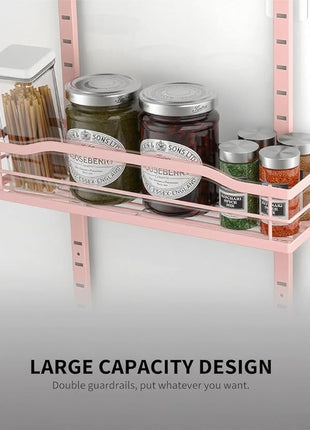 Moforoco Pink 9-Tier Over The Door Pantry Organizer, Pantry Organization and Storage, Black Hanging Basket Wall Spice Rack Seasoning Shelves