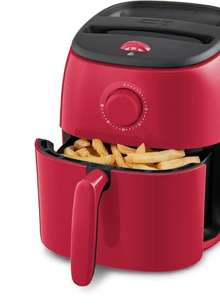DASH Tasti-Crisp™ Electric Air Fryer Oven, 2.6 Qt., Red – Compact Air Fryer for Healthier Food in Minutes, Ideal for Small Spaces - Auto Shut Off, Analog, 1000-Watt