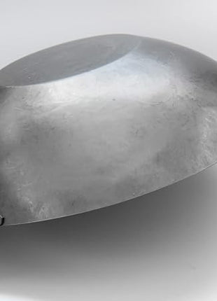 Craft Wok Flat Hand Hammered Carbon Steel Pow Wok with Wooden and Steel Helper Handle (12 Inch, Flat Bottom) / 731W316-12in
