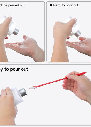 Mini Spatula Silicone Spatula Set - 4pcs Small Makeup Scrapers for Cosmetics, Reusable Beauty Tiny Tools, Thin Jar Scraper, Get the Last of the Makeup Out of the Bottle(Red)