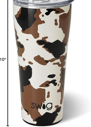 Swig Life 32oz Insulated Tumbler, Travel Coffee Tumbler with Lid, Cup Holder Friendly Travel Coffee Mug, Stainless Steel with Lid (Hayride)