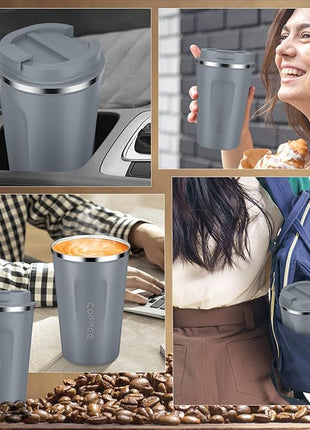 CS COSDDI 12 oz Stainless Steel Vacuum Insulated Tumbler - Coffee Travel Mug Spill Proof with Lid - Coffee Cups for Keep Hot/Ice Coffee,Tea and Beer